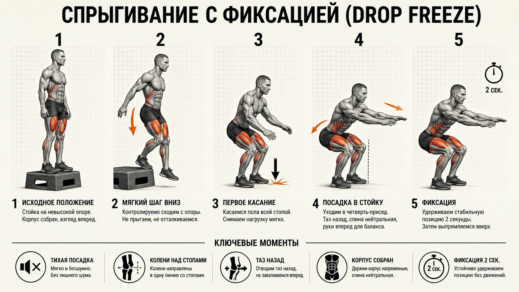 Drop Freeze — спрыгивание с фиксацией